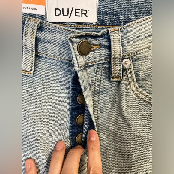 Duer -Midweight Denim Wide Leg (Button Fly) - Coastal Blue - Picture 3 of 14